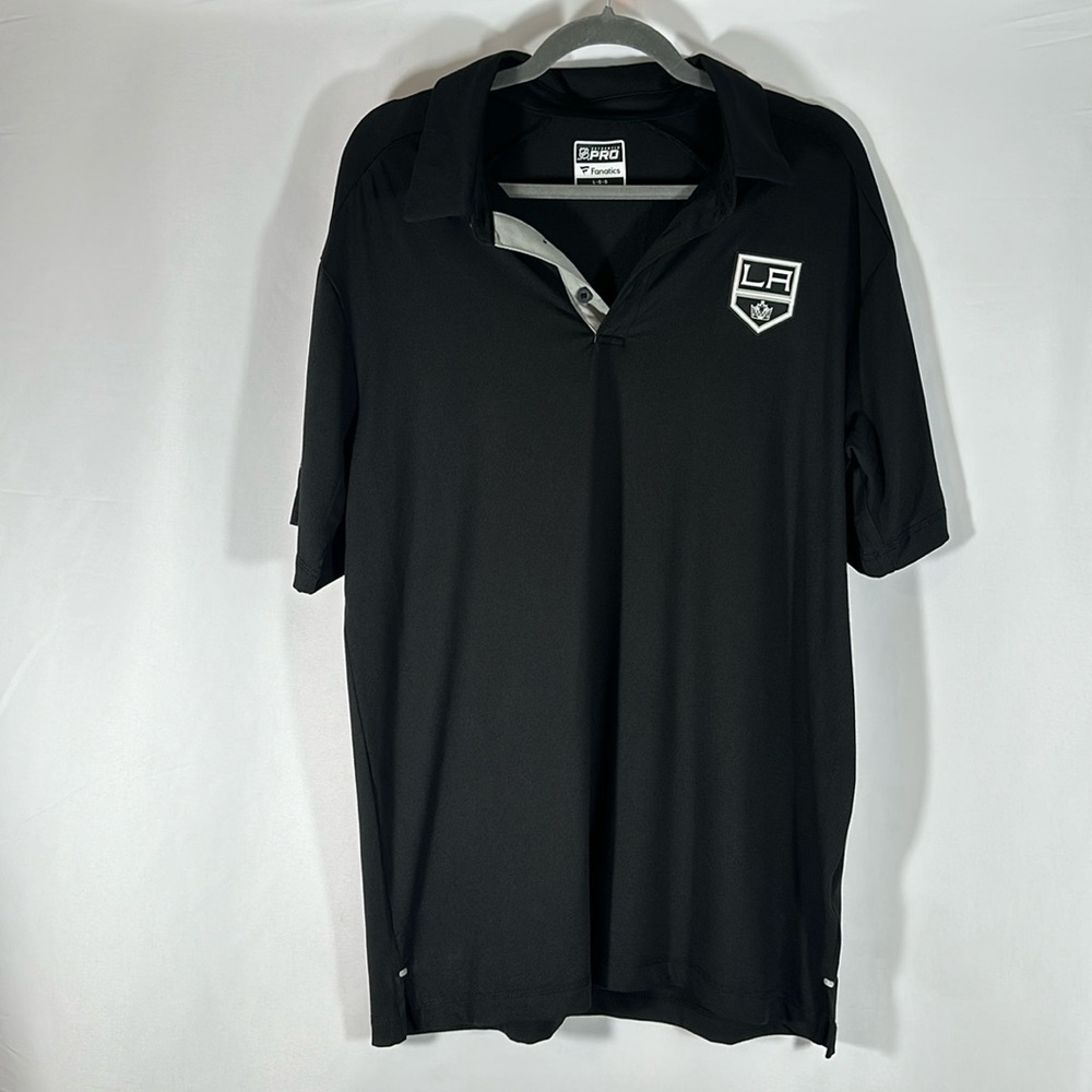 NHL Authentic Pro Fanatics LA Kings Black Polo Shirt